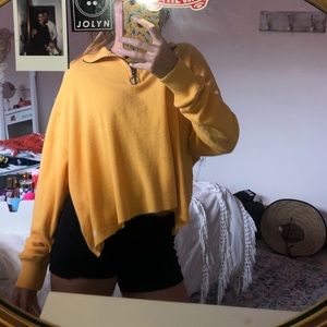 Hollister yellow quarter zip